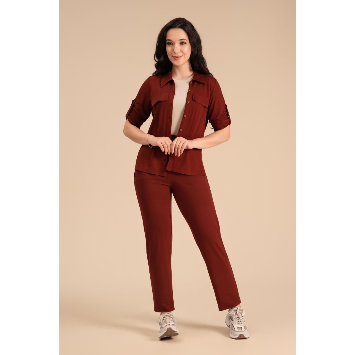 Calça de visco longa