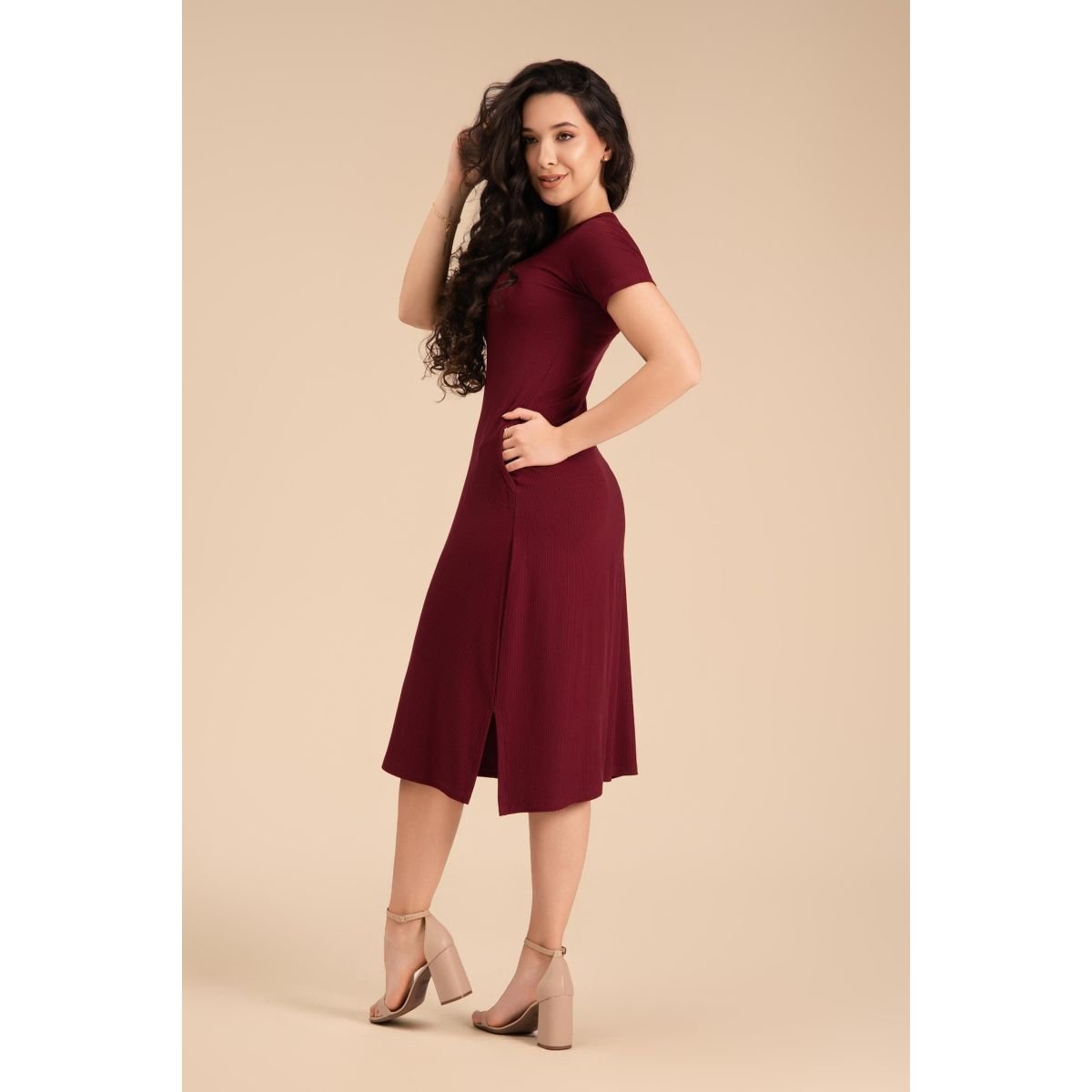 Vestido Mid Canelado Boreal